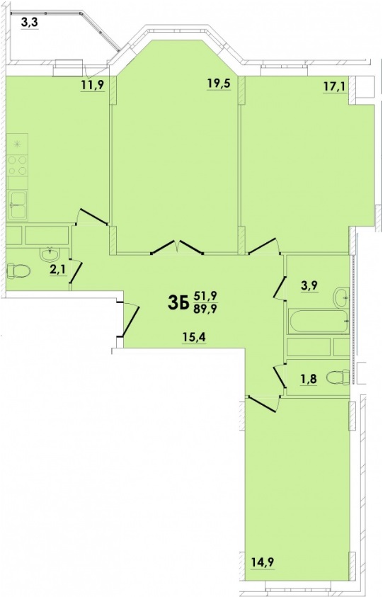 Жилой комплекс в городе Лобня по улице Кольцевая близ пруда и сквера планировки квартир