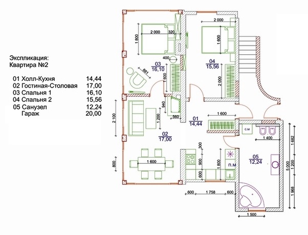 Жилой комплекс Заповедное озеро двухуровневых квартир, таунхаусов и коттеджей на берегу озера Круглое в Дмитровском районе Московской области планировки квартир